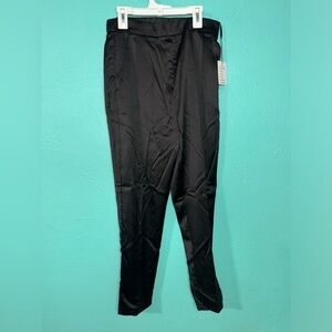 Women's Basic Black Satin pants Straight Leg